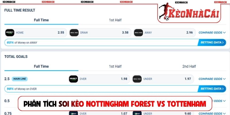 Phân tích và soi kèo Nottingham Forest vs Tottenham Hotspur